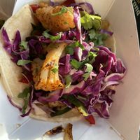 We had them add the grilled cauliflower to our Plant based platter rajas tacos!  Divine!!! at Rusty Taco in Dallas