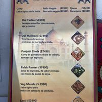 Menu at Mandala Food in Las Condes