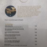 First page of menu August 2022.  at Pira Pool Bar in Yulara