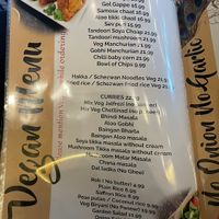 Vegan Menu  at Masala Bar & Grill in Berwick