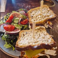 Mock Chi vegan sandwich, we shared this. at Vacilando in Istanbul