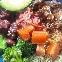 General copper bowl with added faux salmon at Copper Branch - Lyon Part Dieu in Lyon