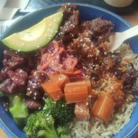 General copper bowl with added faux salmon at Copper Branch - Lyon Part Dieu in Lyon