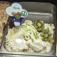 Vegan kiwi gelato at Valentino Ledai in Klaipeda