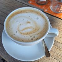 Milchkaffee mit Hafermilch at Kleines Hochdruckgebiet in Soltau