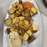 the portion of fries you get for only 5 soles!!! at Green Falafel - Mercado San Blas in Cusco