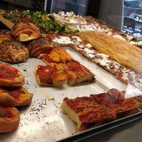 Tomato pizzas are vegan at Forno Brisa - Via S. Felice in Bologna