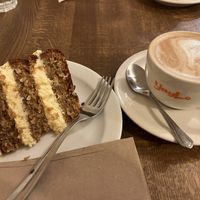 Flat White Coffee and Carrot Cake at YayLo in Reading