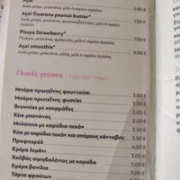 The menu at Merry Berry in Thessaloniki