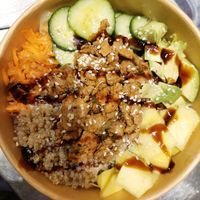 poke bowl with soy mince at Merry Berry in Thessaloniki
