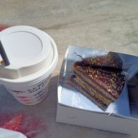 Freddo cappuccino with sneakers cake at Merry Berry in Thessaloniki