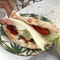 Vegan flat bread  at Merry Berry in Thessaloniki
