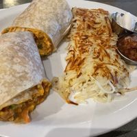 Vegan breakfast burrito   at Biscuits Cafe in Chandler