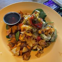 Lunch bowl with sweet potatoes and plantains   at Mel's Tiki Cafe in Indialantic