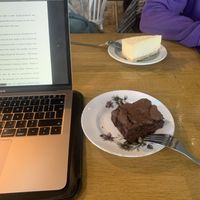 brownie & vegan cheesecake   at Nicolsons Cafe in Edinburgh