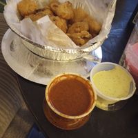 Cauliflower wings with ranch and hot sauce  at Herban Vegans in Cincinnati