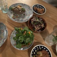 Main dishes (nearly forgot to take a photo so ignore the bite out of the sweet potato 😅)  at DAR Restaurant & Cocktail Bar in Zurich