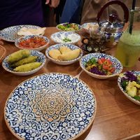 Vegane kalte Vorspeisen + Halbmonde at Wunderlampe in Trier