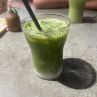 Iced matcha lattes  at iNput in Ankara