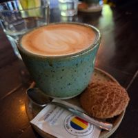 Cappuccino with oat milk at Tipografia in Brasov