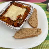 Lasagna at Momentos de Pan y Soya in Bogota