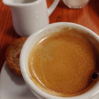 Café Crema + Hafermilch at Café Mandala in Kirchheimbolanden