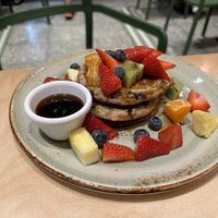 Banana Chocolate chip pancakes  at Shake Cafe - Via dei Neri  in Florence