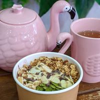 Acai Bowl with Toasted Granola, Organic Tea at Renew Deli in East Singapore