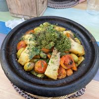 vegan tajine (66 dh)  at Windy Bay Café in Taghazout