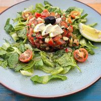 Delicious salade marocaine at Windy Bay Café in Taghazout