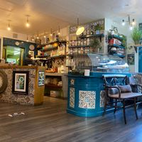 Interior at Targa Green Cafe in East London