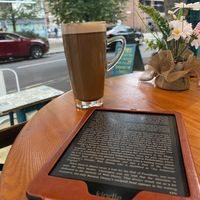 Chia latte with oat milk   at Targa Green Cafe in East London