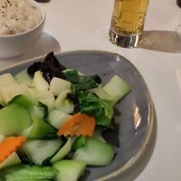 Wok of cabbage and black fungus at Panasia in Lyon