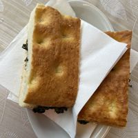 spinach focaccia   at Bar Il Palio in Siena