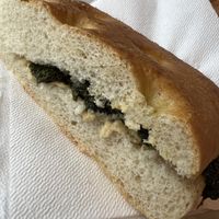 spinach focaccia  at Bar Il Palio in Siena