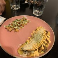 Vegan omelette with vegan bacon  at El Secreto De Bruny in Carolina