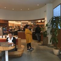 Inside seating a counter where you order. at Inday - Bryant Park in New York City