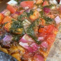 Vegan Sicilian bruschetta square pizza  at Pienezza Pizza in Kissimmee