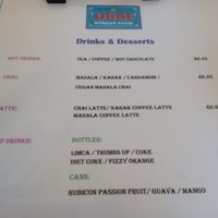 Chai, latte, hot and cold drinks at Desi Street Food in Leicester