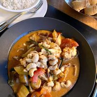 Veganes Curry mit Reis (von der normalen Karte) at Hotel St.Erasmus in Trassem