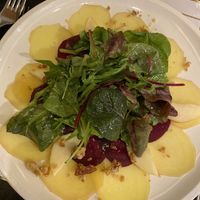 Rote und gelbe Bete Carpaccio (von der normalen Karte) at Hotel St.Erasmus in Trassem