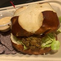 OG chikn sandwich: good fried chikn oyster mushrooms!  at Banu Vegan in Durham