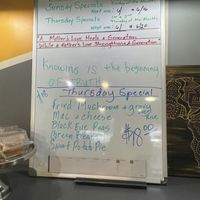 Specials board   at Banu Vegan in Durham