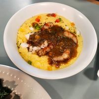Shrimp and grits so good! at Banu Vegan in Durham