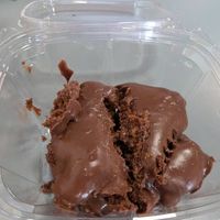 Really good chocolate cake... So excited I cut it before taking the picture 🤣 at Banu Vegan in Durham