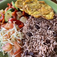 Rice and beans  at Tortuga Lodge & Gardens in Tortuguero