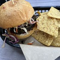 Lentil bbq burgerrs  at Active Culture in Novato