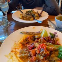 Yum! Vegetable curry and lentil loaf. at The Fat Radish in Cornucopia