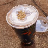 Large ruby milk tea with nutcream at NUTTEA - North Terrace in Adelaide