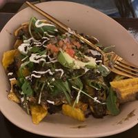 Plantain nachos were awesome at Mantra Kitchen in Houston